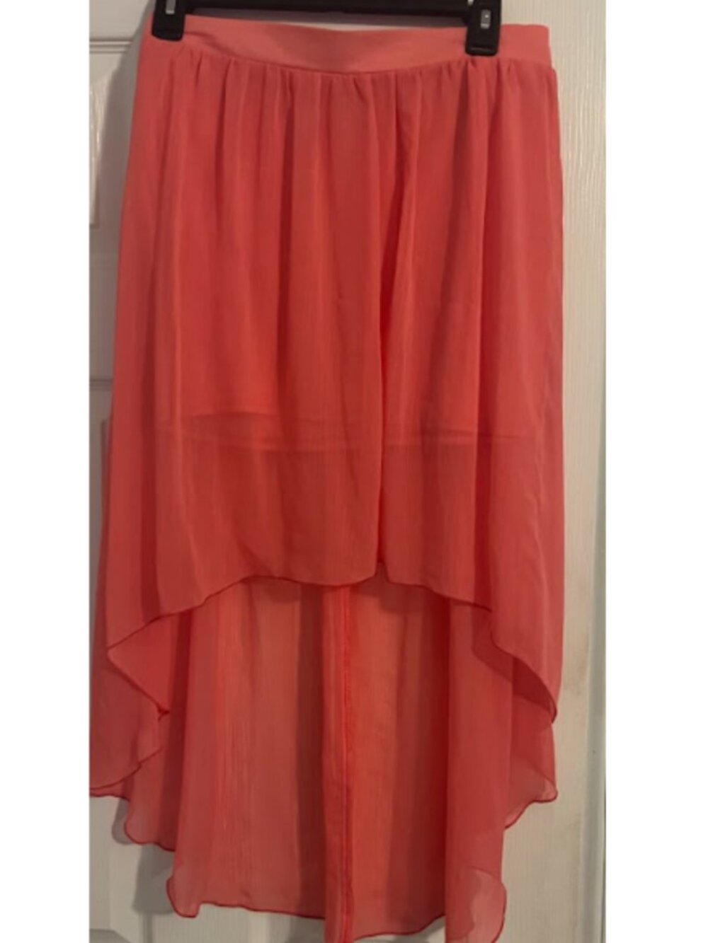 Charlotte Russe Coral High Low Skirt Size Medium EUC Juniors M Women S